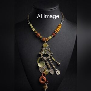 Beautifully Boho Beachy Artisan Necklace With Biagi Clasp